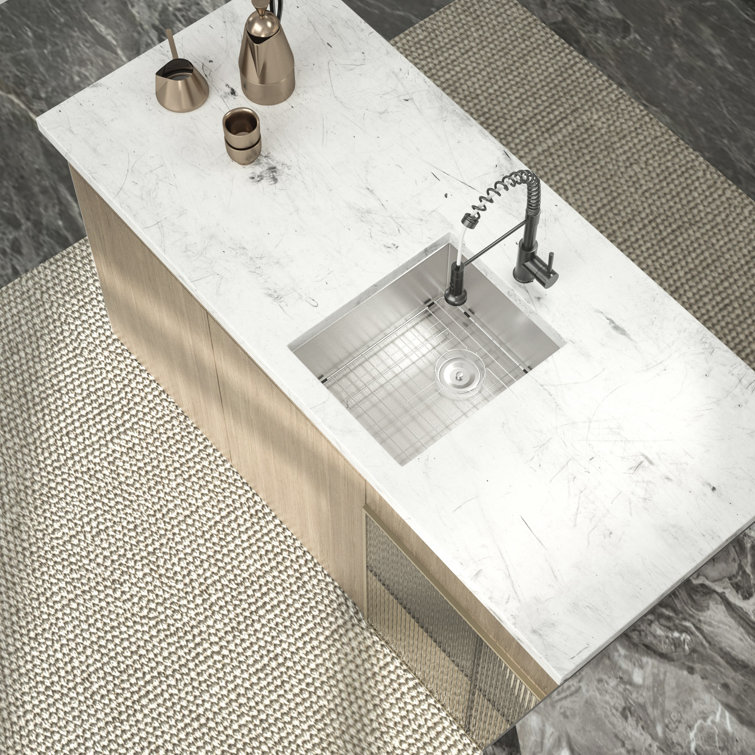 Logmey 14" L x 18" W Undermount Bar Sink Bar Prep Sink 16 Gauge